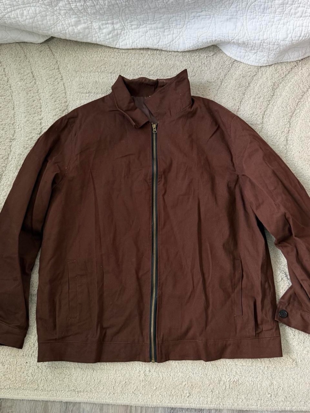 Amazon Men's Chocolate Brown Lightweight Zip Jacket
